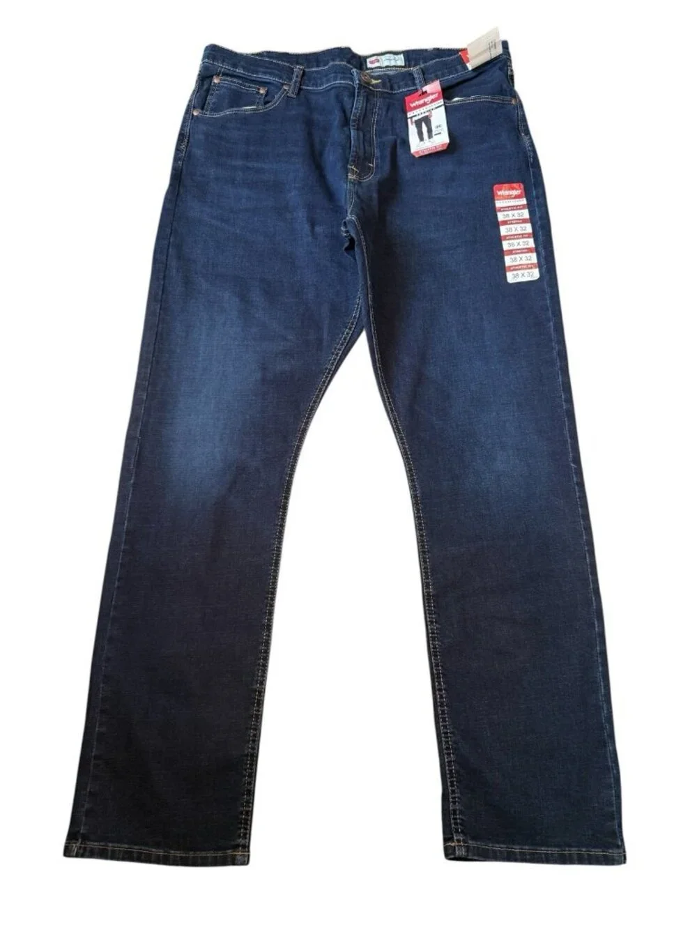 Wrangler Five Star Jeans Athletic Fit Blue Denim Jeans Mens 38x32 Dark Wash *T14